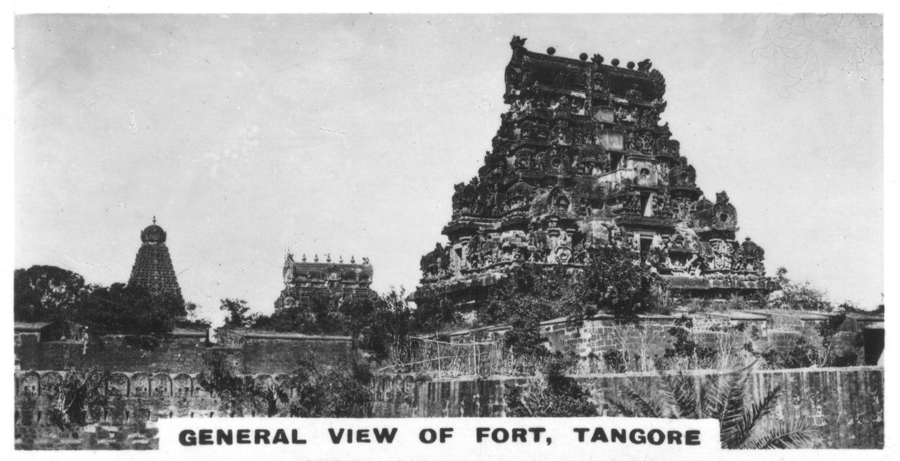 Översikt över fortet, Tangore, Tamil Nadu, Indien, c1925 av Unbekannt