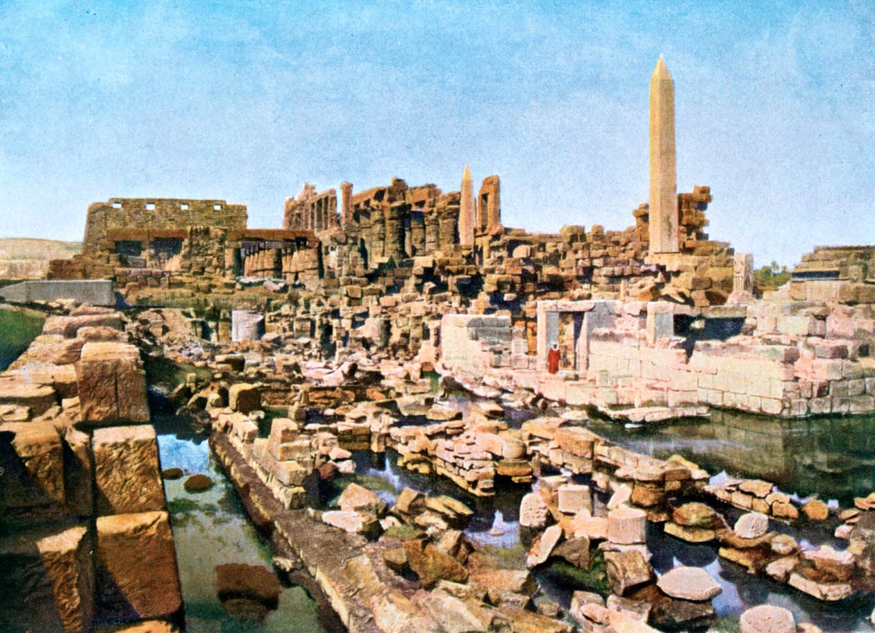 Allmän bild av Amun-Res stora tempel, Karnak, Luxor, Egypten, 1900-talet av Unbekannt