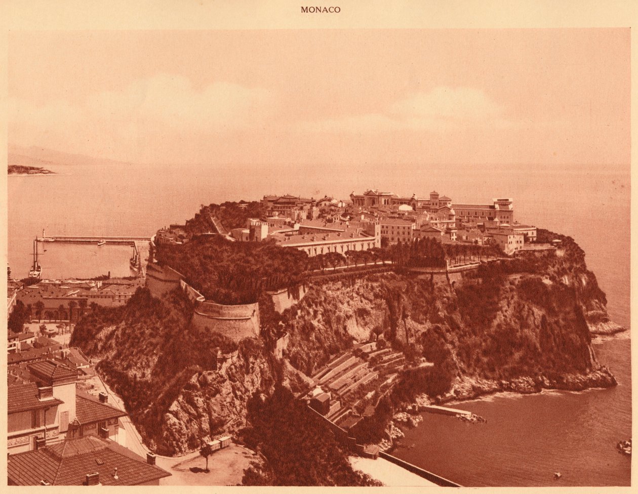 Allmän syn på Furstendömet Monaco, 1930. av Unbekannt