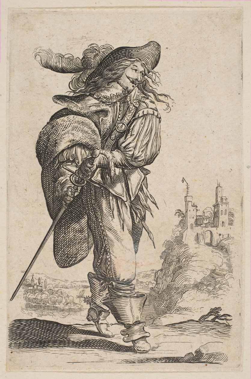 Gentleman som håller ett svärd, 1629. av Unbekannt