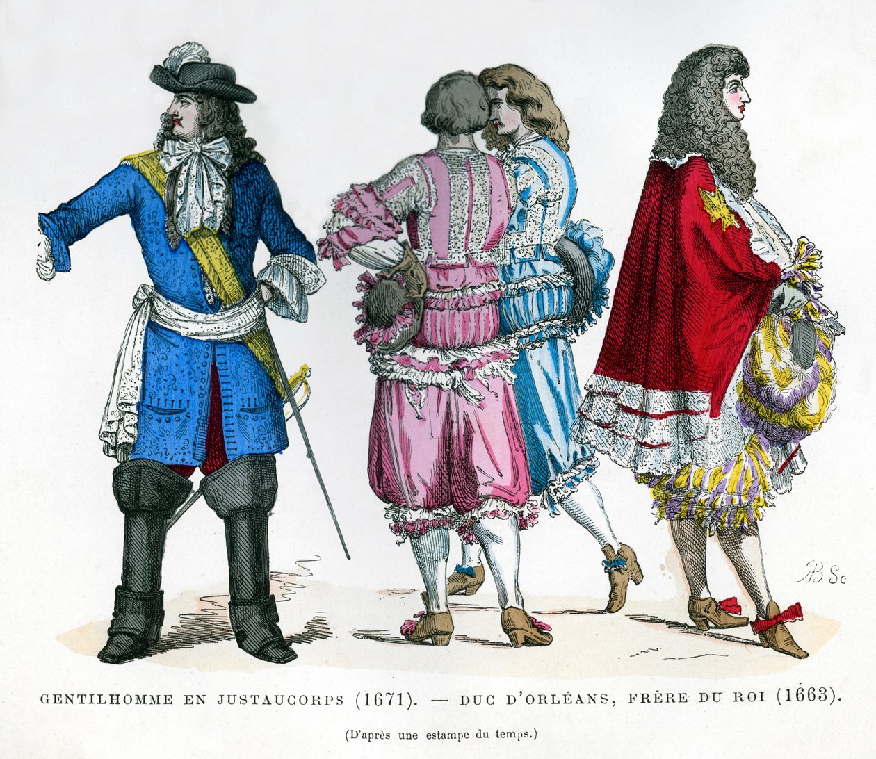 Gentlemens kostym och hertigen av Orleans, bror till kung Ludvig XIV, 1663 1882-1884 av Unbekannt