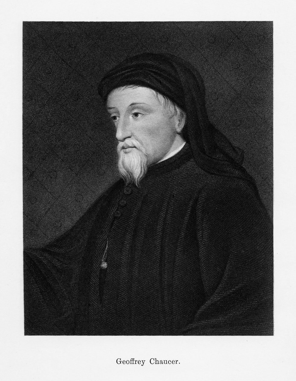 Geoffrey Chaucer, engelsk författare, poet, filosof, byråkrat och diplomat, 1800-talet av Unbekannt