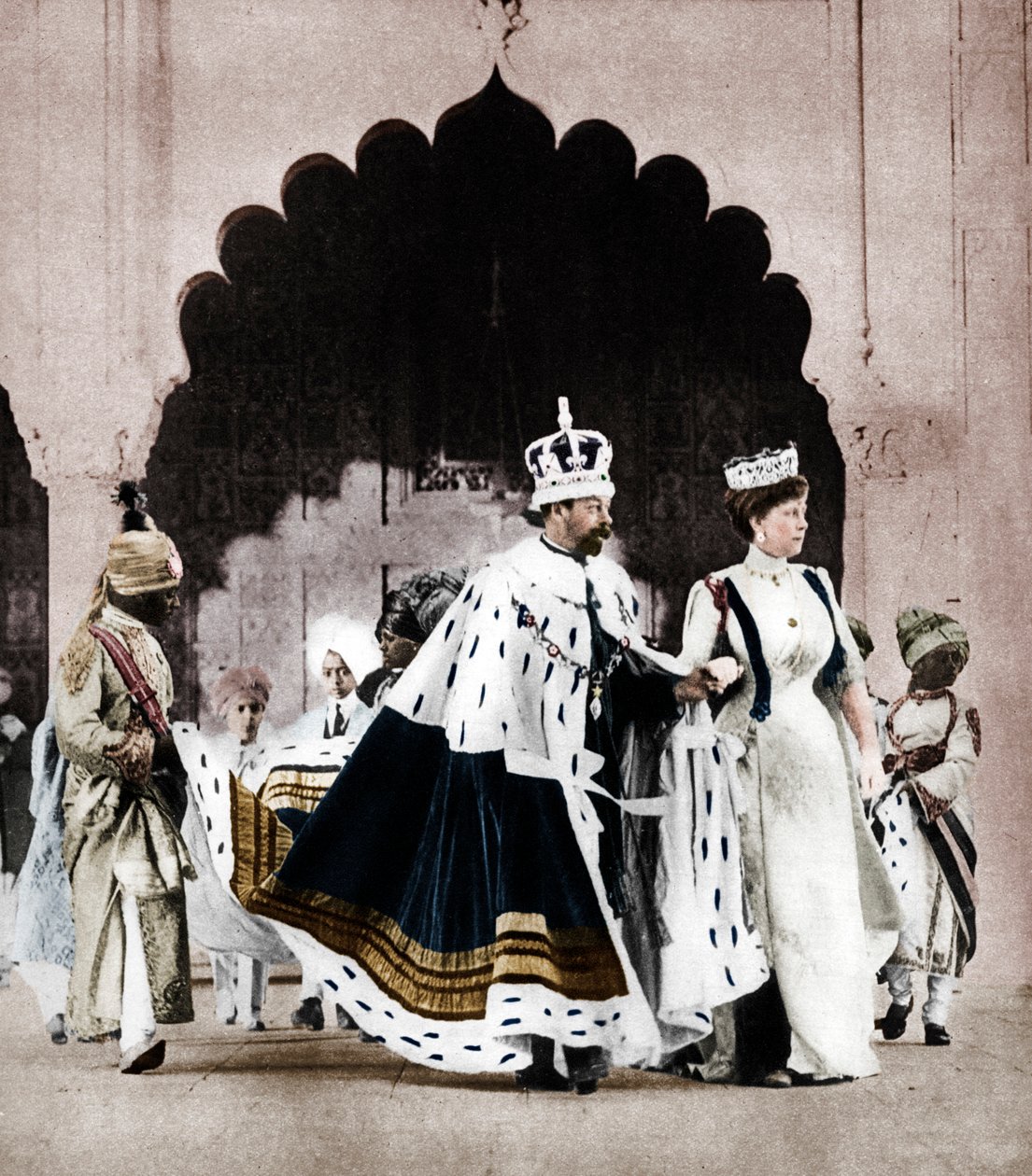 George V och Queen Mary i Delhi, Indien, 1911, 1935. av Unbekannt