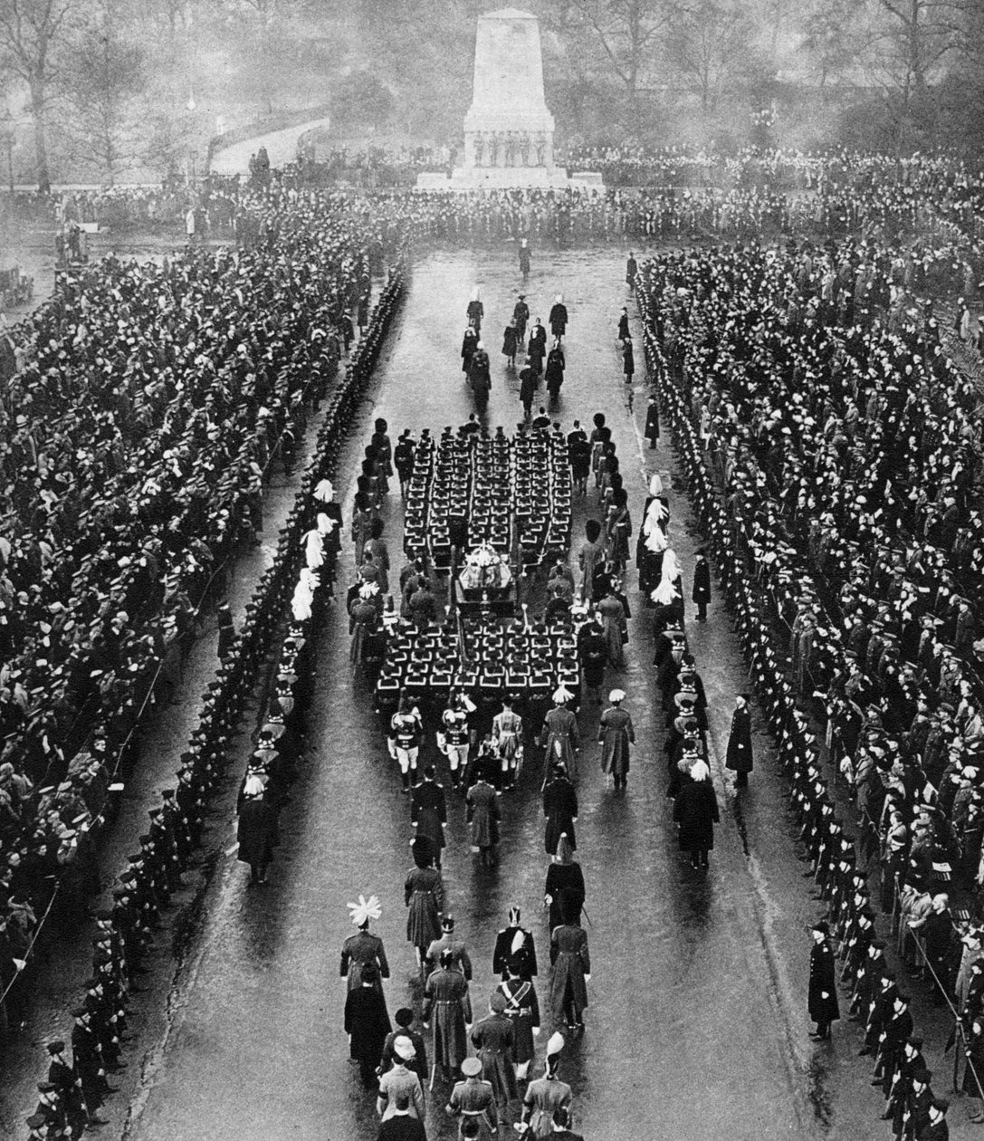 George Vs begravningscortege på Horse Guards Parade, London, 28 januari 1936 av Unbekannt