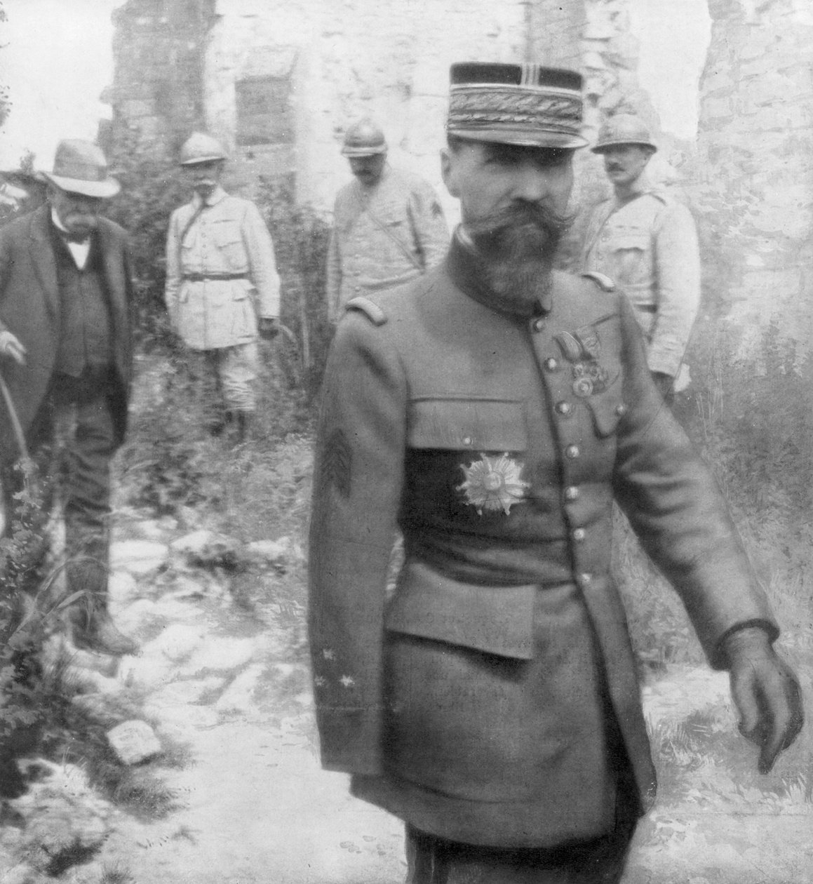 Georges Clemenceau och general Gouraud, 6 juli 1918 av Unbekannt