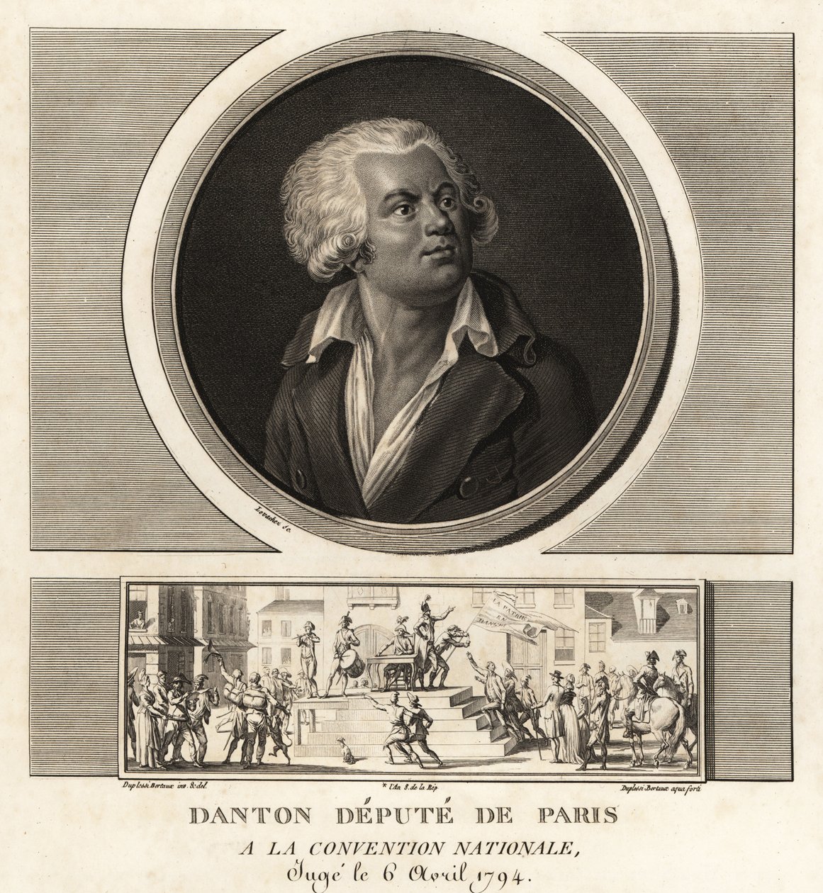 Georges Danton, vice i Paris vid Nationalkonventet, avrättad 1794 av Unbekannt