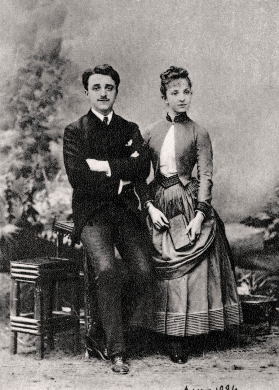 Georges och Jeanne Hugo, barnbarn till den franske författaren Victor Hugo, 1884 av Unbekannt