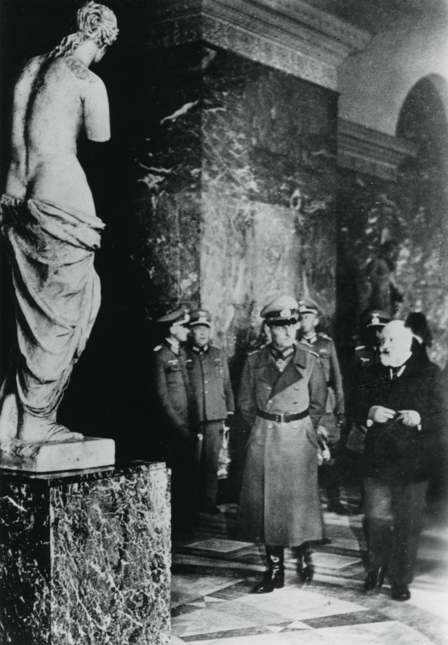 Den tyske fältmarskalken von Rundstedt besökte Louvren, ockuperade Paris, oktober 1940 av Unbekannt