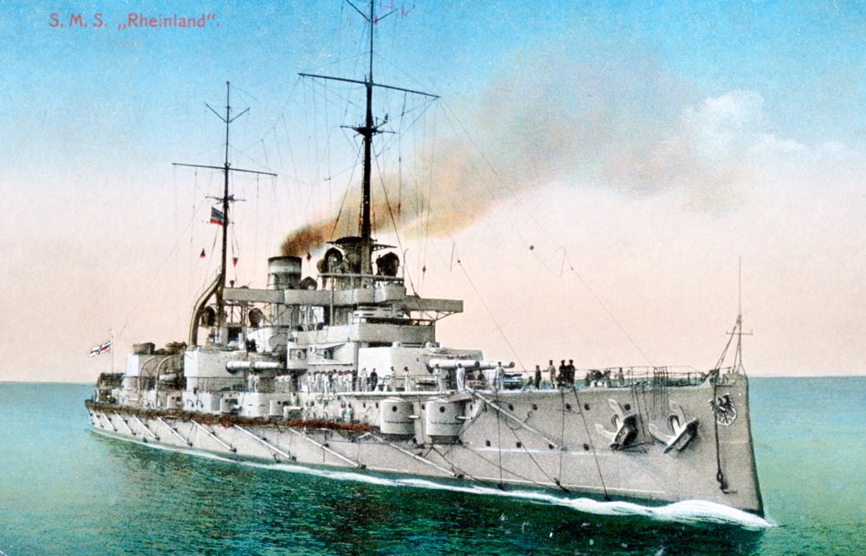Tyska slagskeppet Rheinland, c1910-1918 av Unbekannt