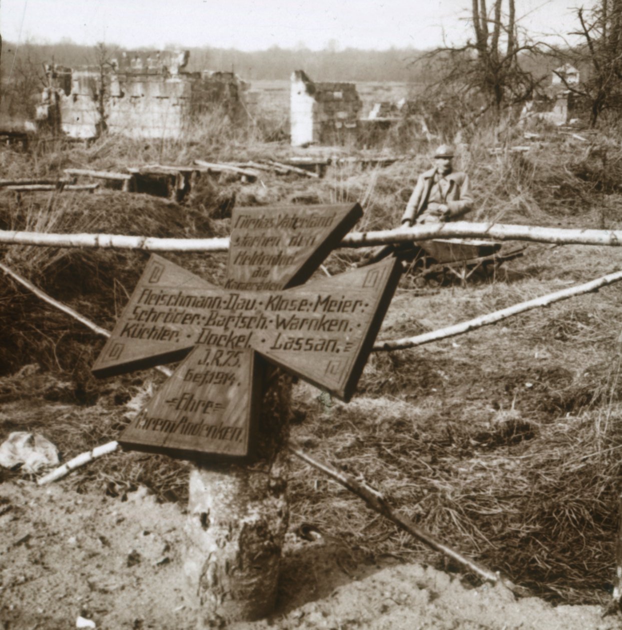 Tysk gemensam grav, c1914-c1918 av Unbekannt
