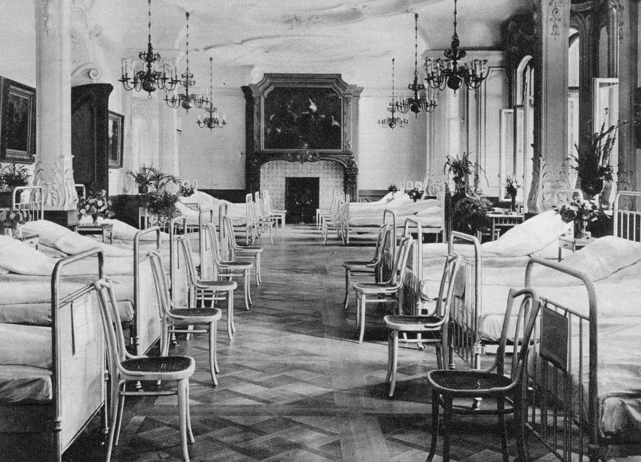 Tyska sjukhusets sovsal för soldater, Frankfurt am Main, Tyskland, första världskriget, 1915 av Unbekannt