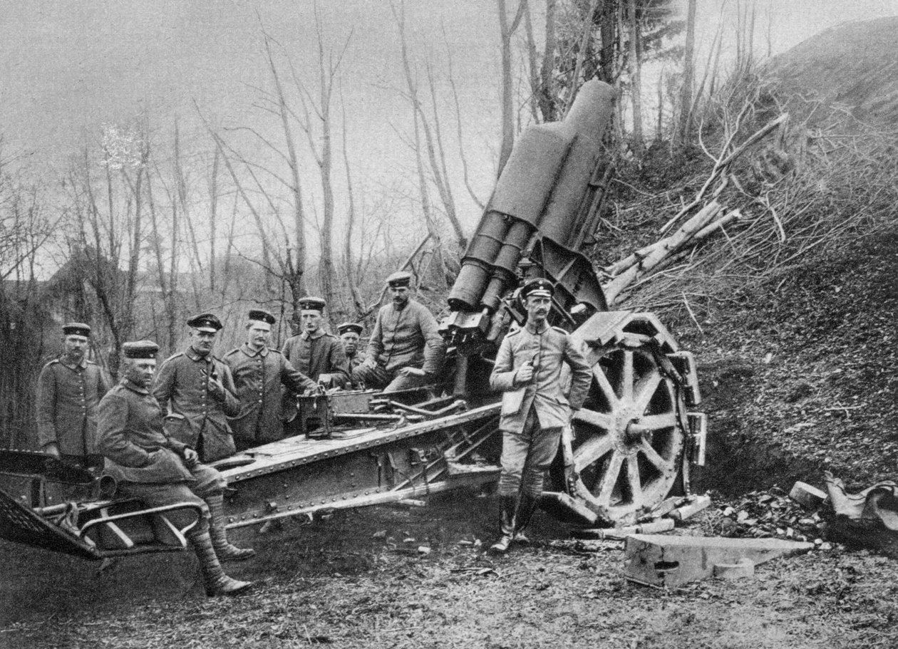 Tyskt murbruk vid fronten, Predeal, Rumänien, första världskriget, 1916 av Unbekannt