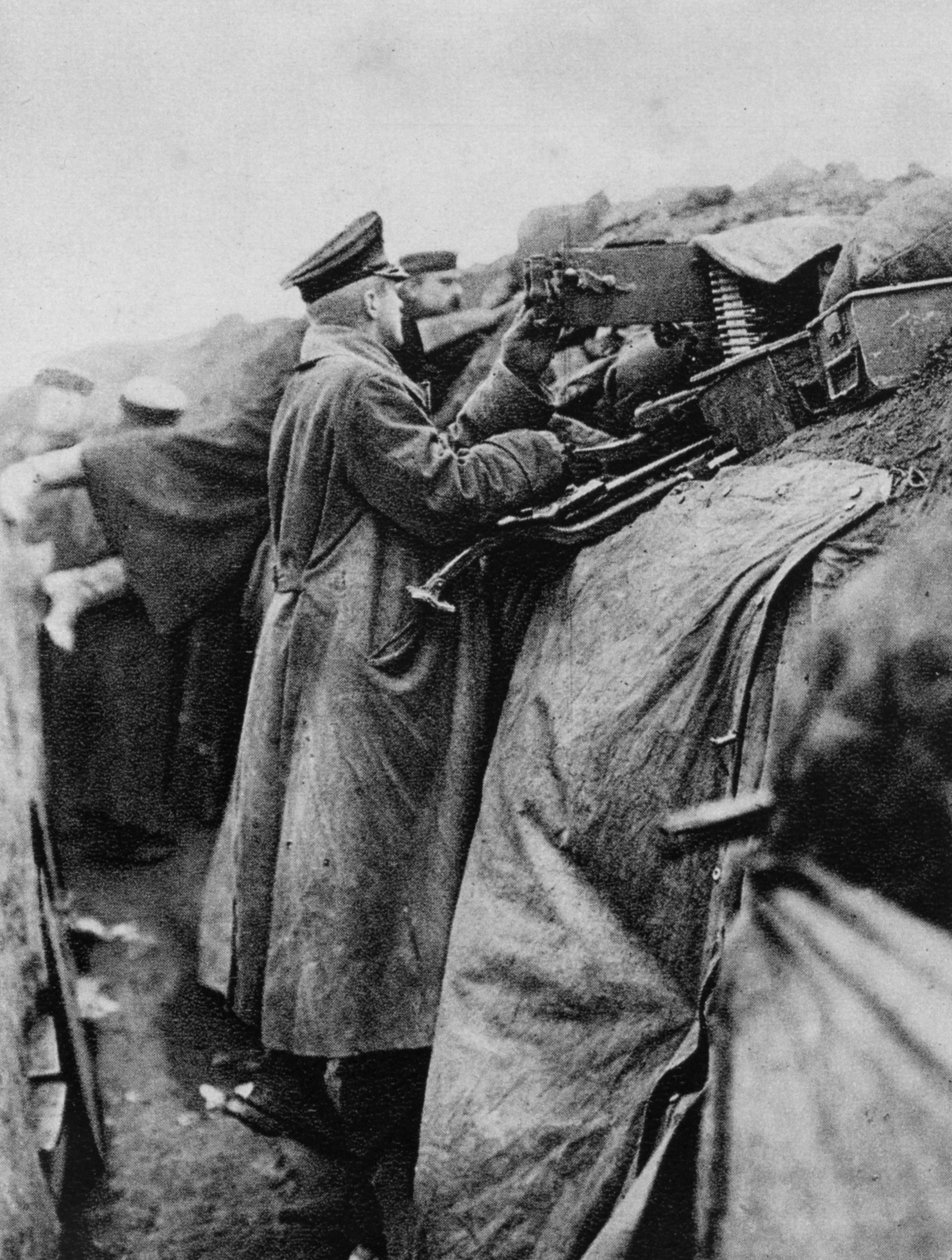 Tyska soldater i ett skyttegrav, första världskriget, 1915 av Unbekannt