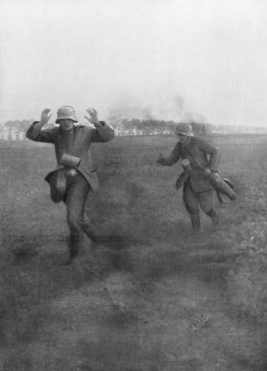 Tyska soldater kapitulerar nära Vierzy, söder om Soissons, 18 juli 1918 av Unbekannt