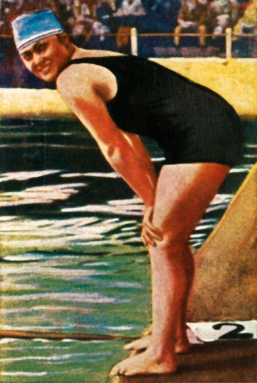 Tyska simmaren Hilde Schrader, 1928. av Unbekannt