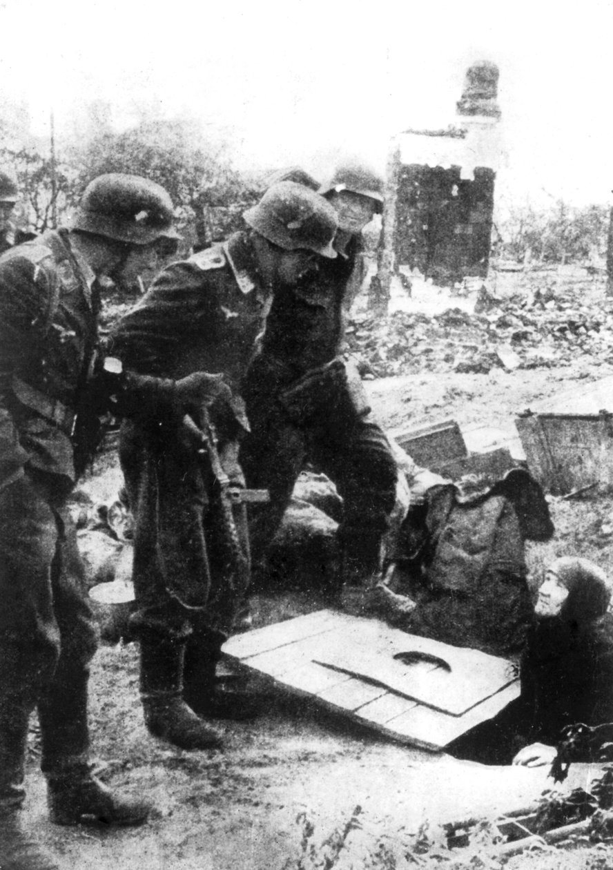 Tyska trupper går in i Stalingrad, Ryssland, september 1942 av Unbekannt