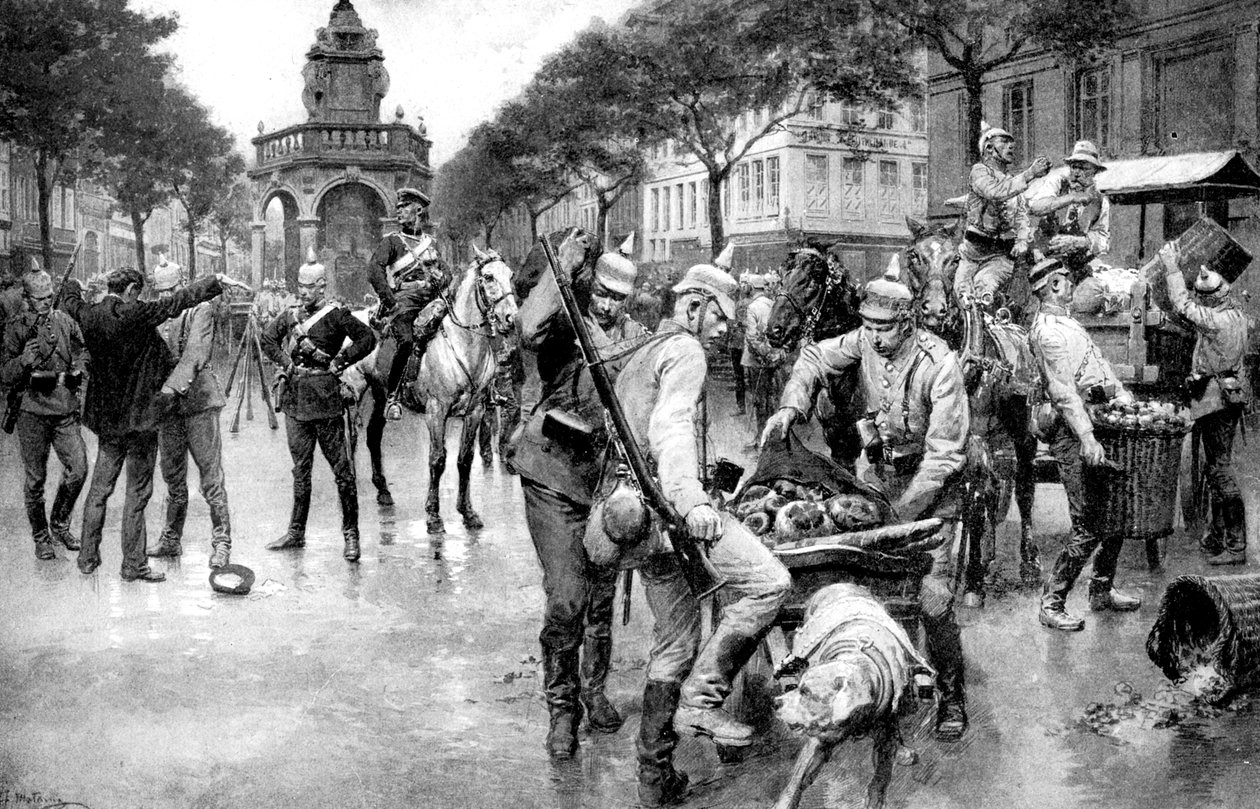 Tyska trupper ockuperade staden Liège i Belgien, första världskriget, 1914 av Unbekannt