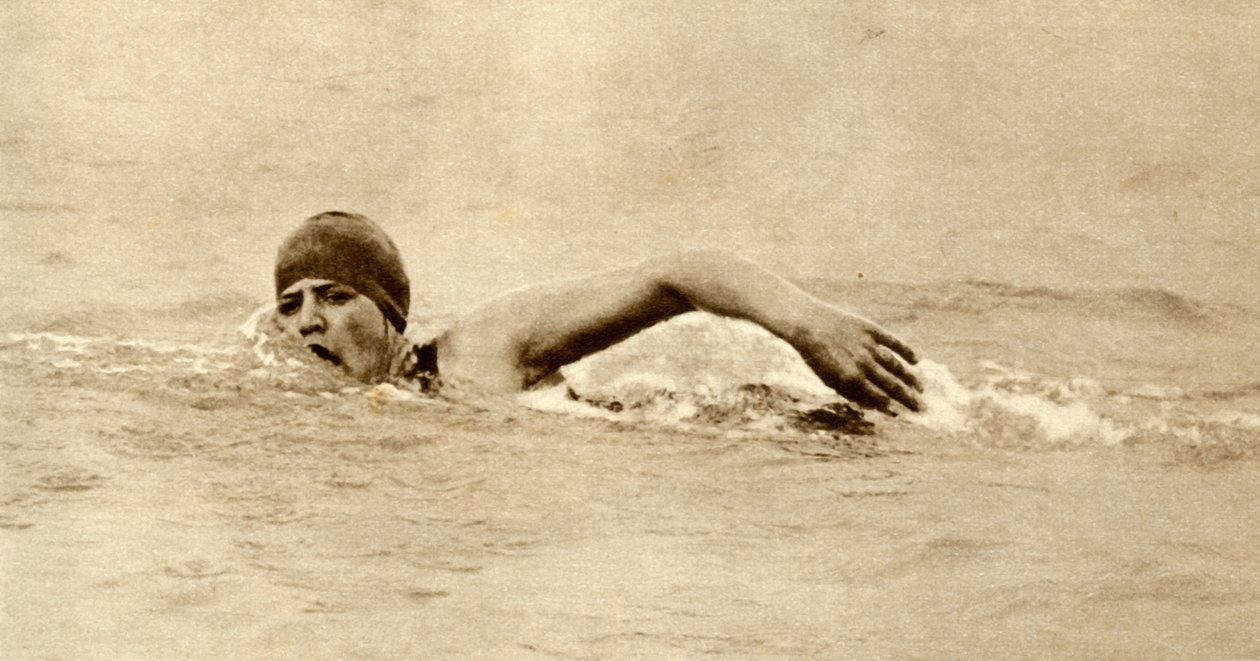 Gertrude Ederle, första kvinnan att simma kanalen, 1926, 1935. av Unbekannt