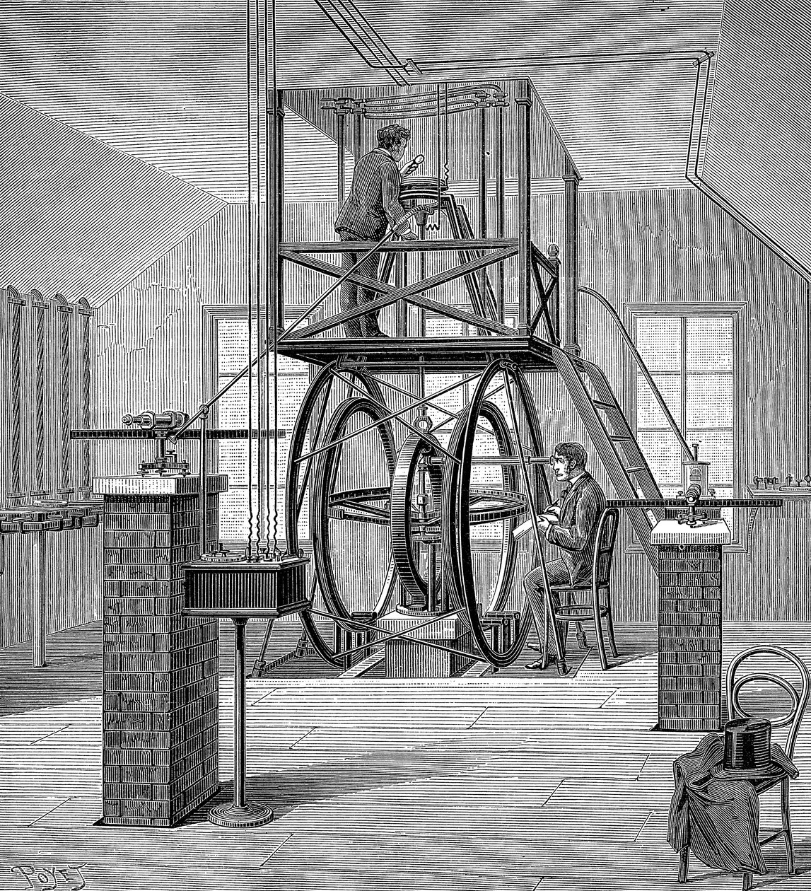 Jättegalvanometer i fysiklaboratoriet, Cornell University, New York, USA, 1886 av Unbekannt