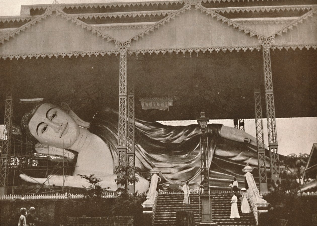 Gigantisk liggande figur av Buddha, Pegu, 1900. av Unbekannt