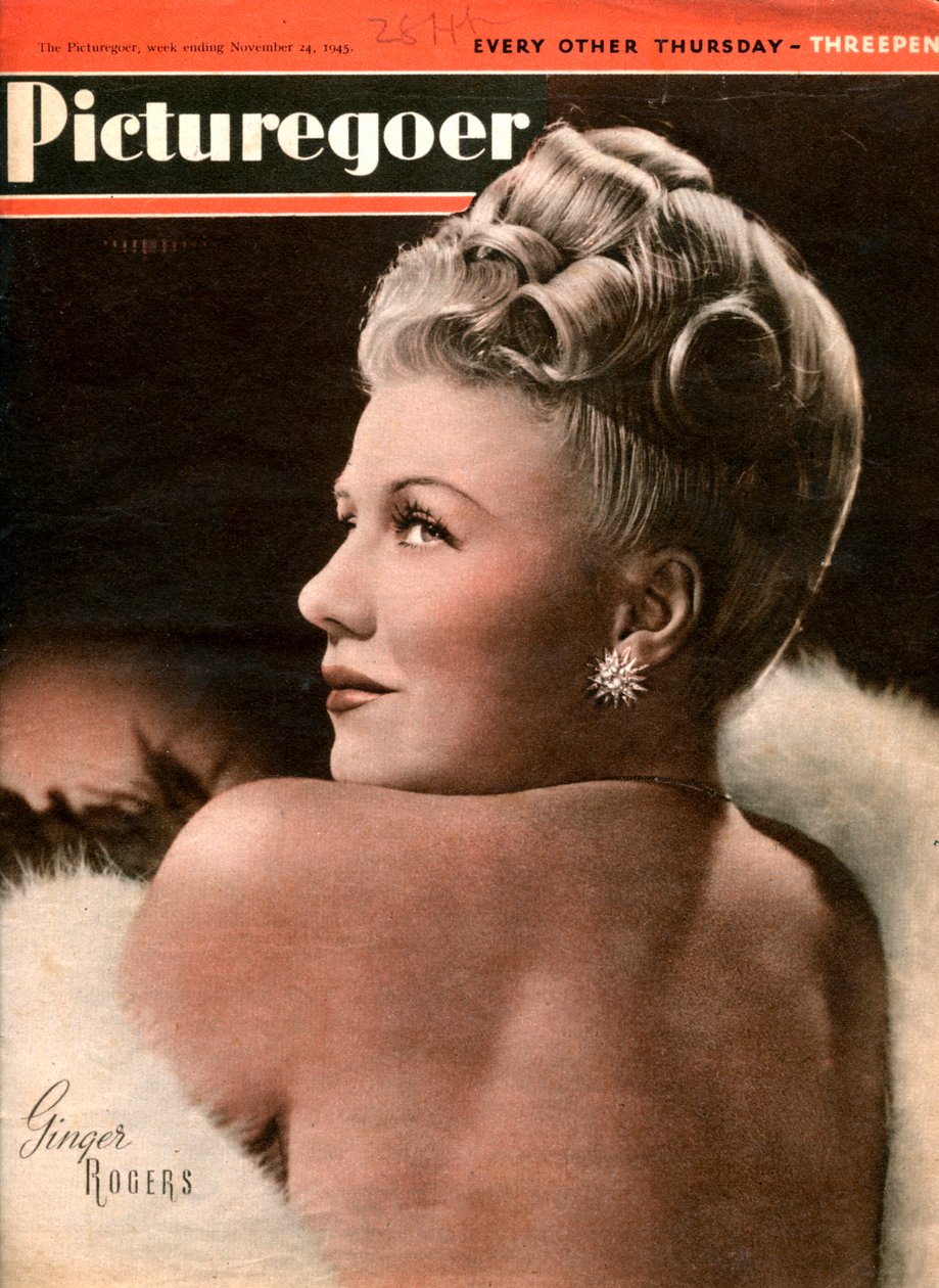 Ginger Rogers 1911-1995, amerikansk skådespelerska, 1945 av Unbekannt