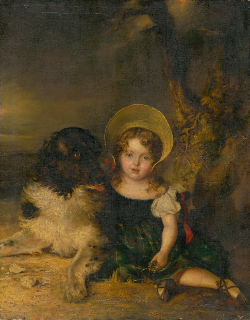 Girl with a Dog av Unbekannt