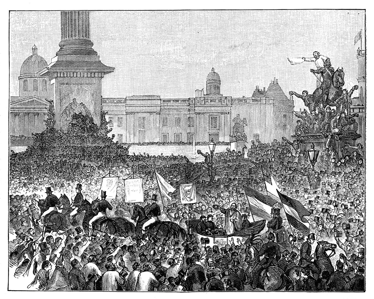 Giuseppe Garibaldis mottagning på Trafalgar Square, London, 1864 av Unbekannt