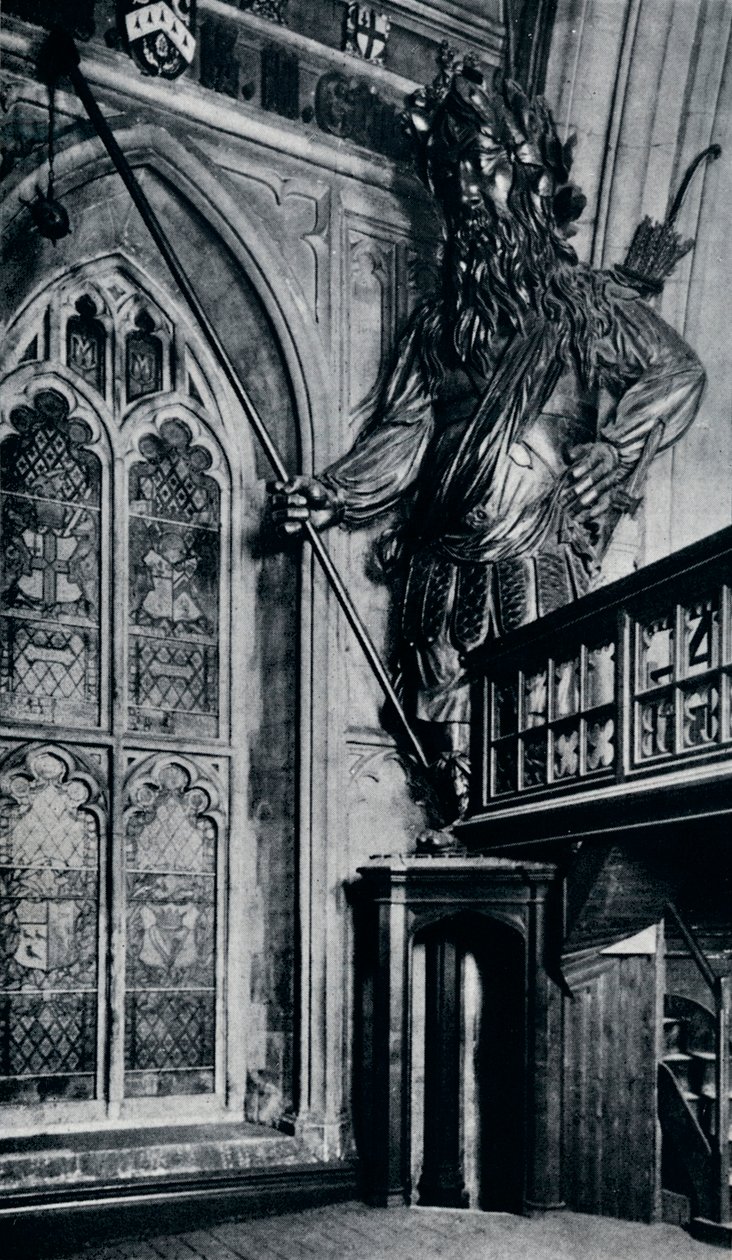 Gog Gogmagog, en av de två stadsjättarna som brändes i London Guildhall-branden, 1940 av Unbekannt