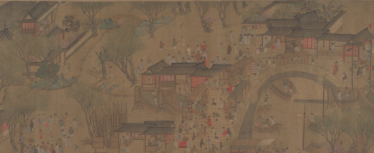 Åker uppför floden på Qingming-festivalen. av Unbekannt
