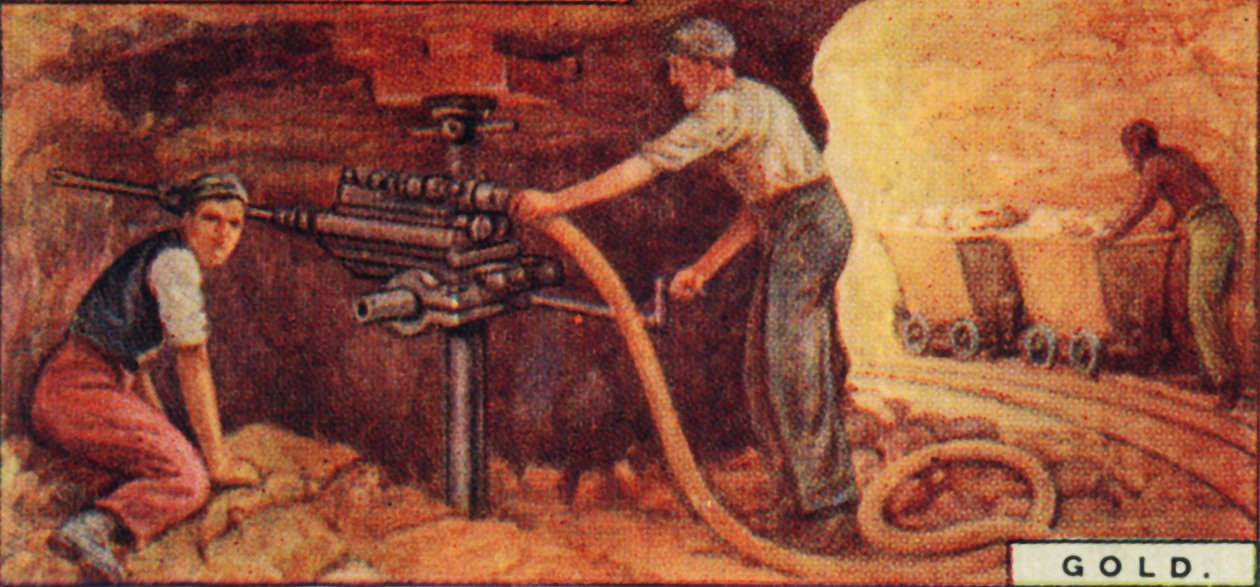 Guld. - Drilling Blast Holes, S. Africa, 1928 av Unbekannt