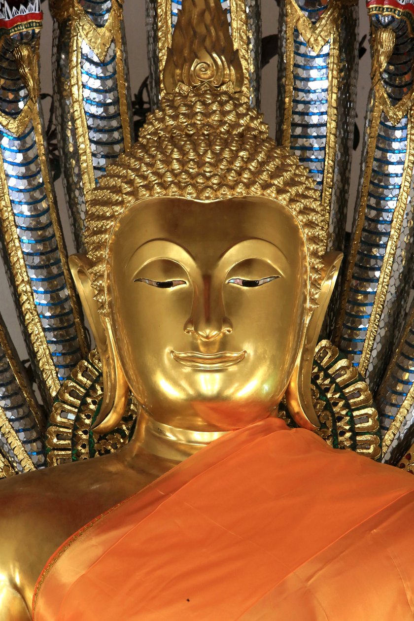 Gyllene Buddha tar jorden för att bevittna. Wat Pho - Wat Phra Chetuphon. 1788. Bangkok. Thailand av Unbekannt