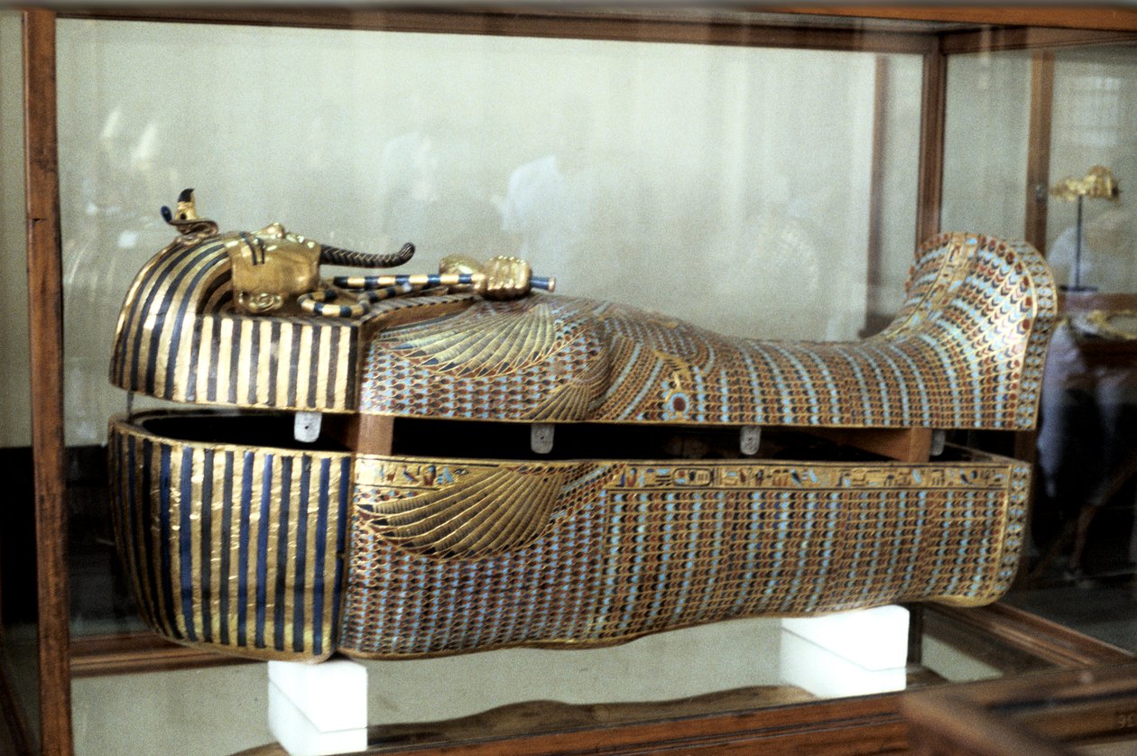 Farao Tutankhamons gyllene sarkofag, c1325 f.Kr av Unbekannt