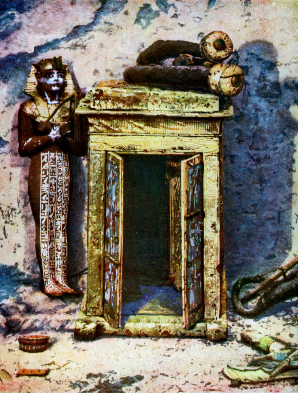Gyllene helgedom i förkammaren till Tutankhamons grav, Egypten, 1933-1934 av Unbekannt