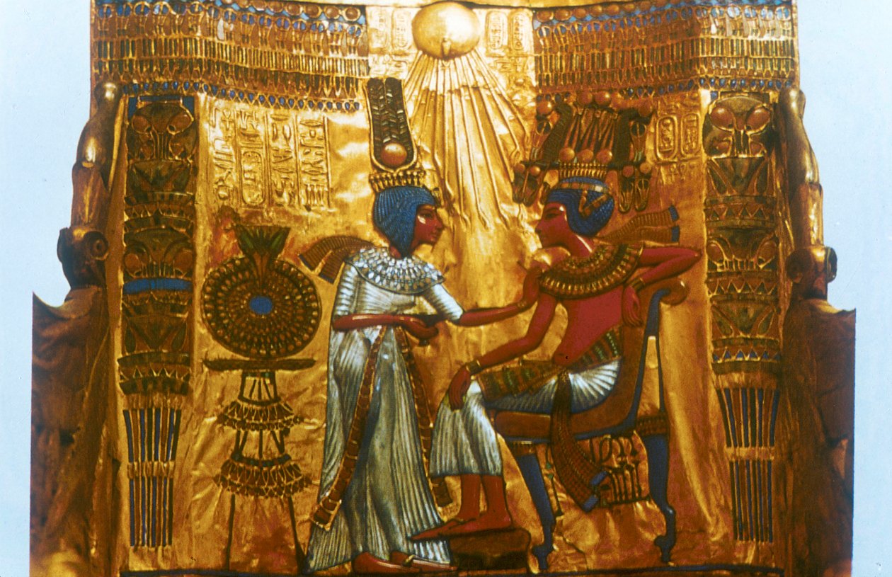 Tutankhamons gyllene tron, fornegyptisk, 18:e dynastin, Nya kungariket, 1300-talet f.Kr. av Unbekannt