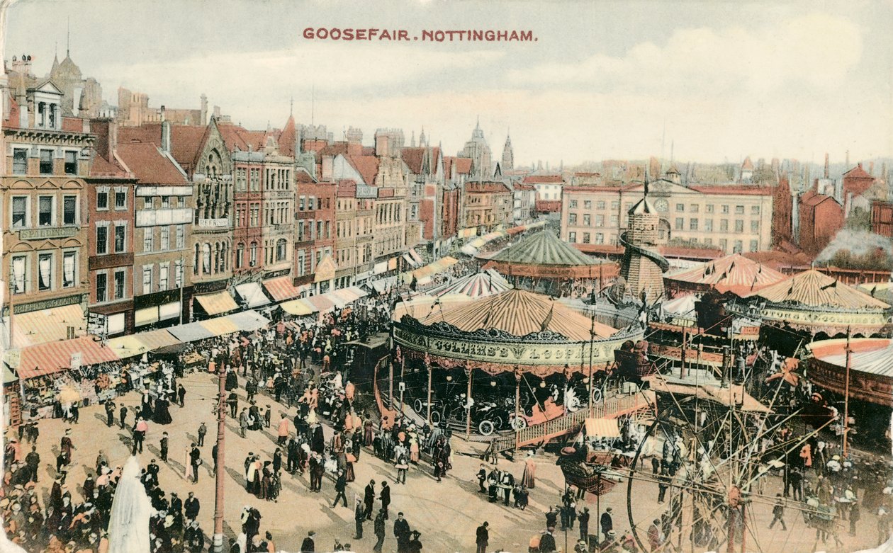 Gåsmässan, Market Place, Nottingham, Nottinghamshire, 1907 av Unbekannt