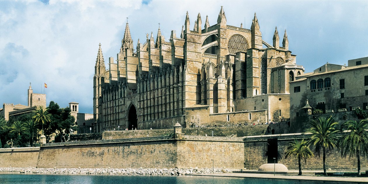 Gotisk konst: utsikt över katedralen Saint Mary, Palma de Mallorca. 1260-1630, Palma de Mallorca (Mallorca), Spanien av Unbekannt