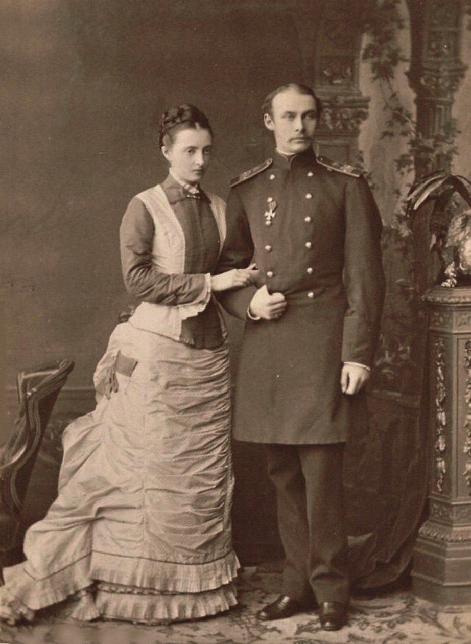 Storhertiginnan Anastasia Mikhailovna av Ryssland och storhertig Fredrik Francis III, 1878. av Unbekannt