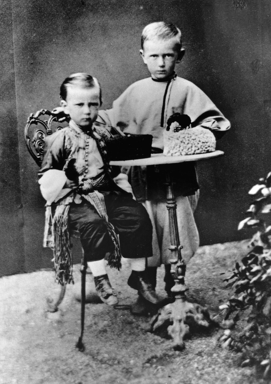 Storhertigarna Paul Alexandrovitch och Sergei Alexandrovitch av Ryssland, 1863 av Unbekannt