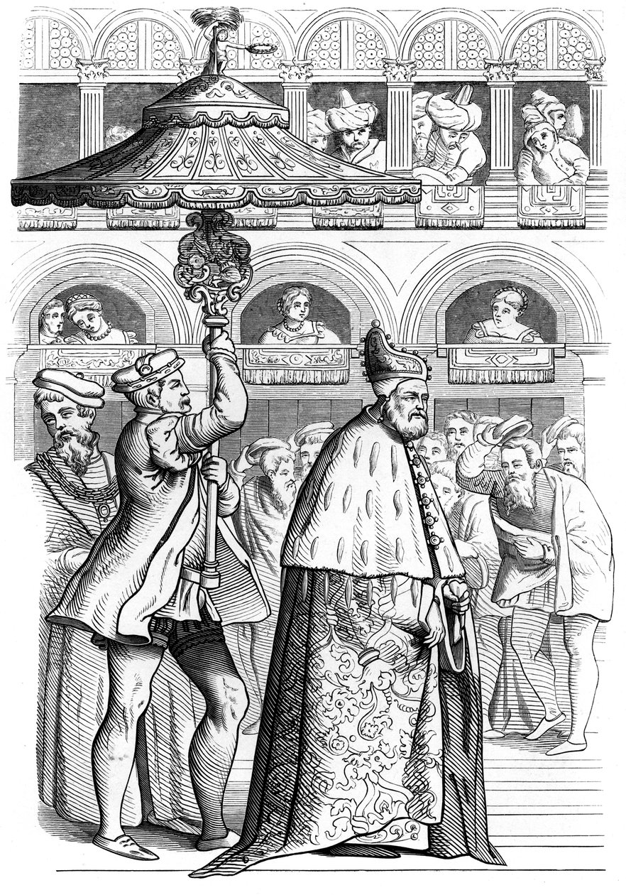 Stora dogens procession, Venedig, Italien, 1500-talet 1849 av Unbekannt