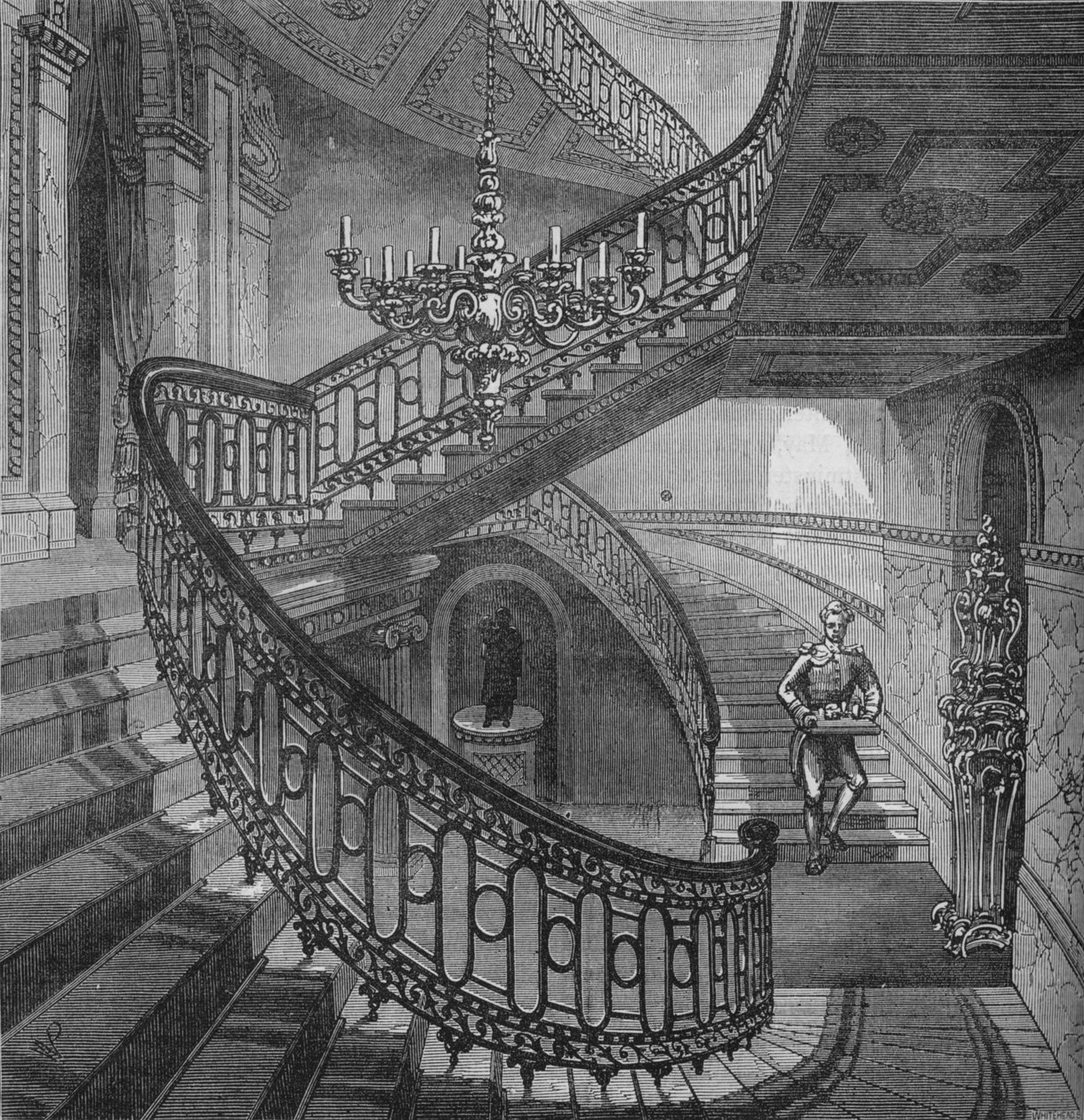 Stor trappa i Carlton House, Westminster, London, c1820 1878 av Unbekannt