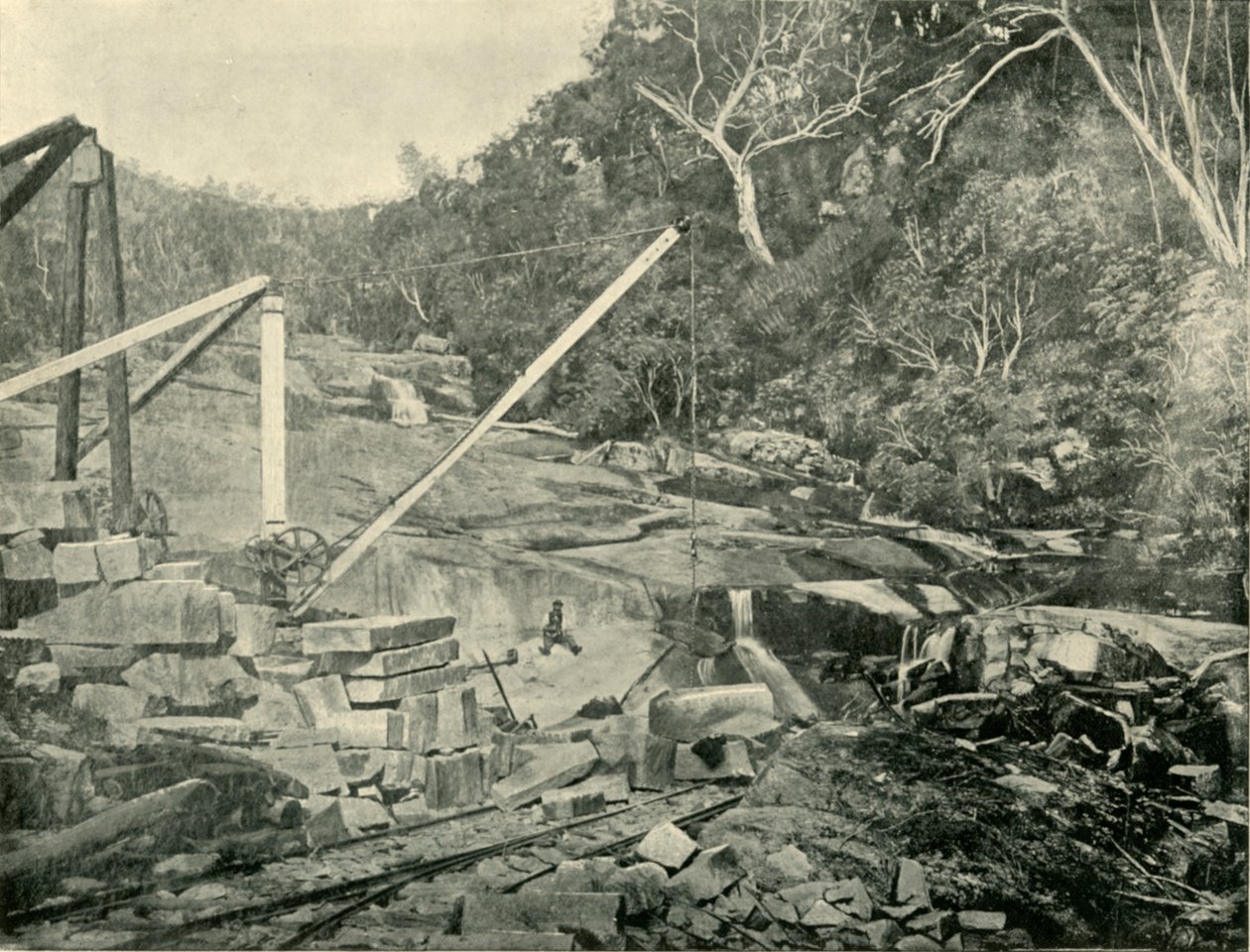 Granitbrott, Trawool, Victoria, 1901. av Unbekannt