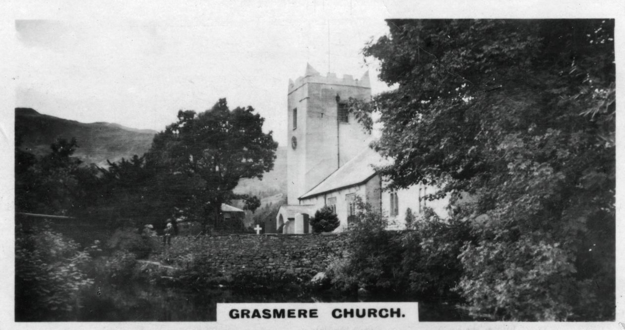 Grasmere Church, Wordsworths begravningsplats, Cumbria, c1920-talet av Unbekannt