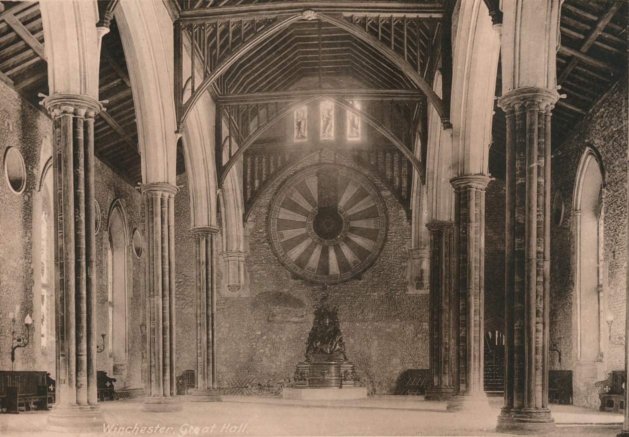 Great Hall of Winchester Castle, Hampshire, tidigt 1900-tal av Unbekannt