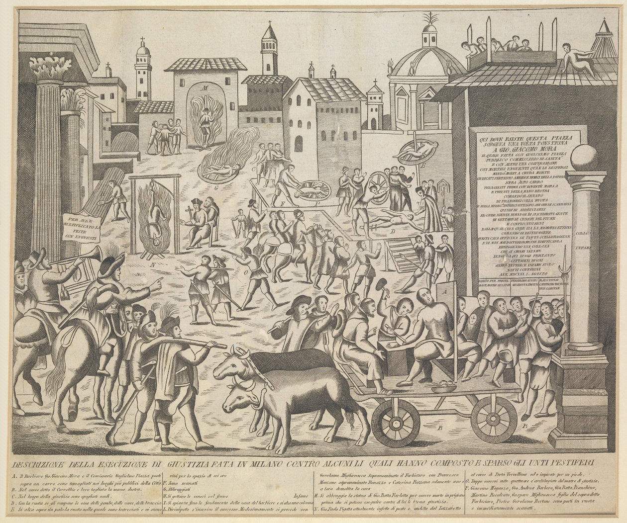 Milanos stora pest, 1630, ca 1835 av Unbekannt