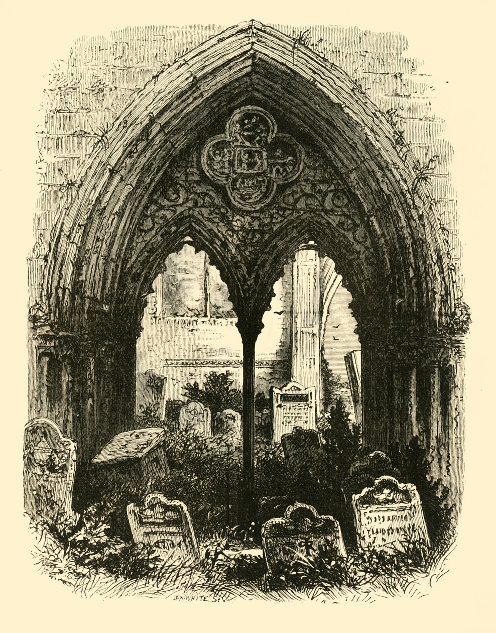 Stora portalen, Crowland Abbey, 1890. av Unbekannt