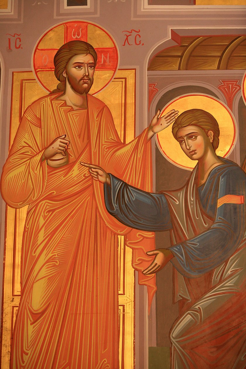 Grekisk-ortodox ikon som visar Kristus som visar sina sår Thessalonique Grece av Unbekannt
