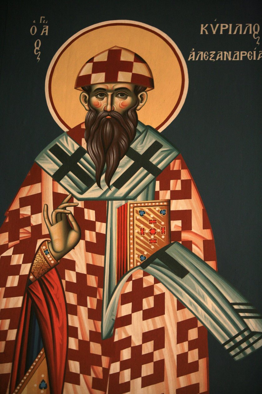 Grekisk-ortodox ikon som föreställer den helige Cyril av Alexandria Thessalonique Grekland av Unbekannt
