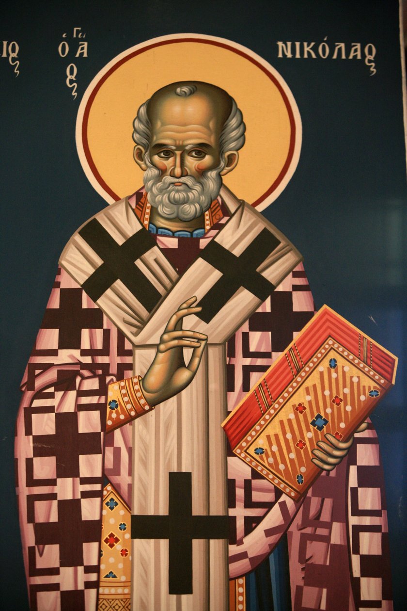 Grekisk-ortodox ikon som föreställer Saint Nicholas Thessalonique Grekland av Unbekannt