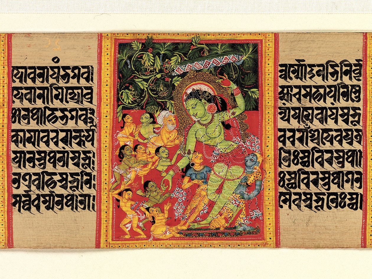 Green Tara delar ut välsignelser till extatiska hängivna... Perfection of Wisdom, tidigt 1100-tal. av Unbekannt