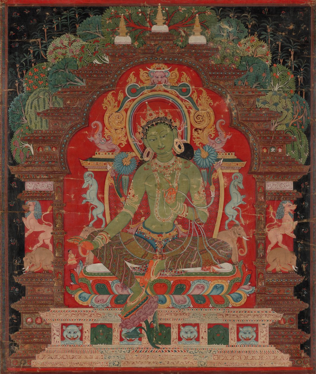 Green Tara, ca. 1260-talet. av Unbekannt
